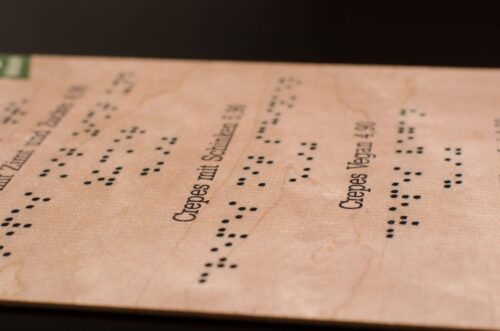 Blindenschrift gedruckt