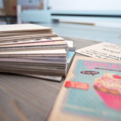 Holzpostkarten von der Seite