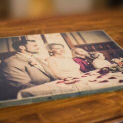 Holzdruck mit Hochzeitsbild