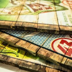 Druck auf alte Holzlatten