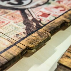 Alte Holzlatten, bedruckt