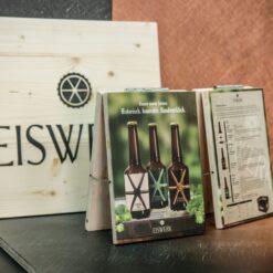 Tischaufsteller aus Holz - Holzaufsteller für Brauerei im Eiswerk