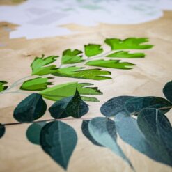 Detailansicht eines Direktdrucks auf Holz