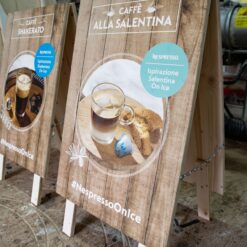 Kundenstopper mit Weißdruck