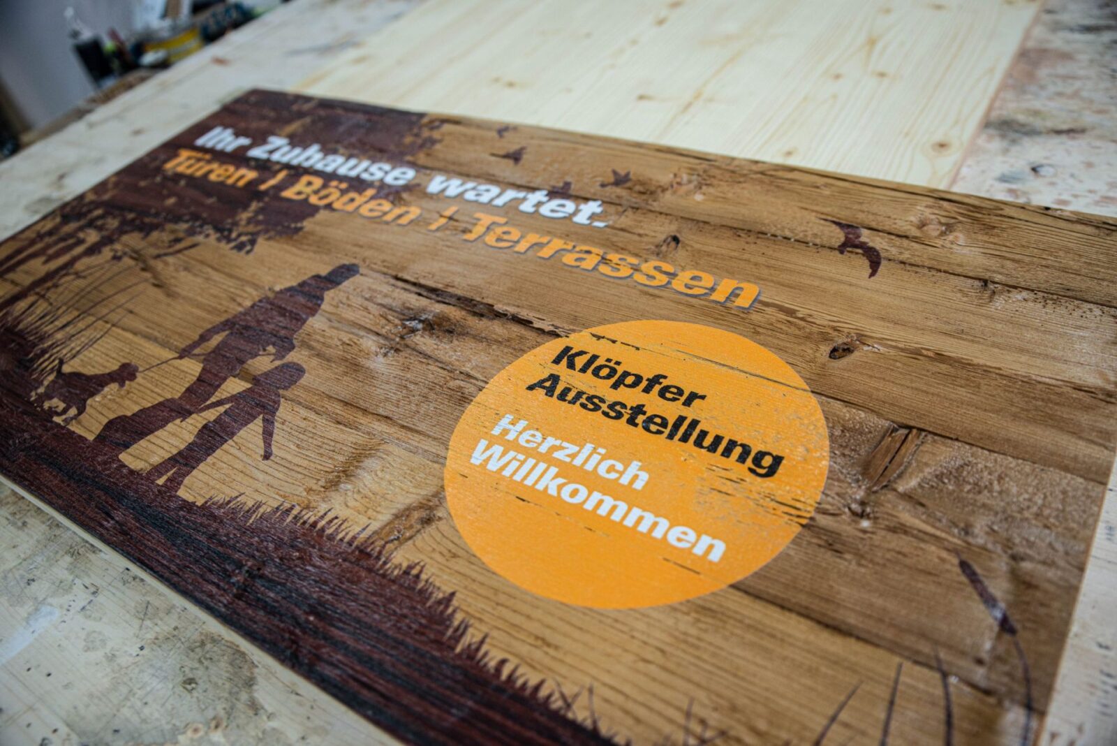 Schilderdruck auf Vintage - Holz -