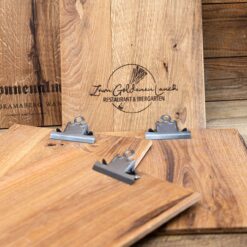Klemmbretter aus Eiche mit Laser-Gravur