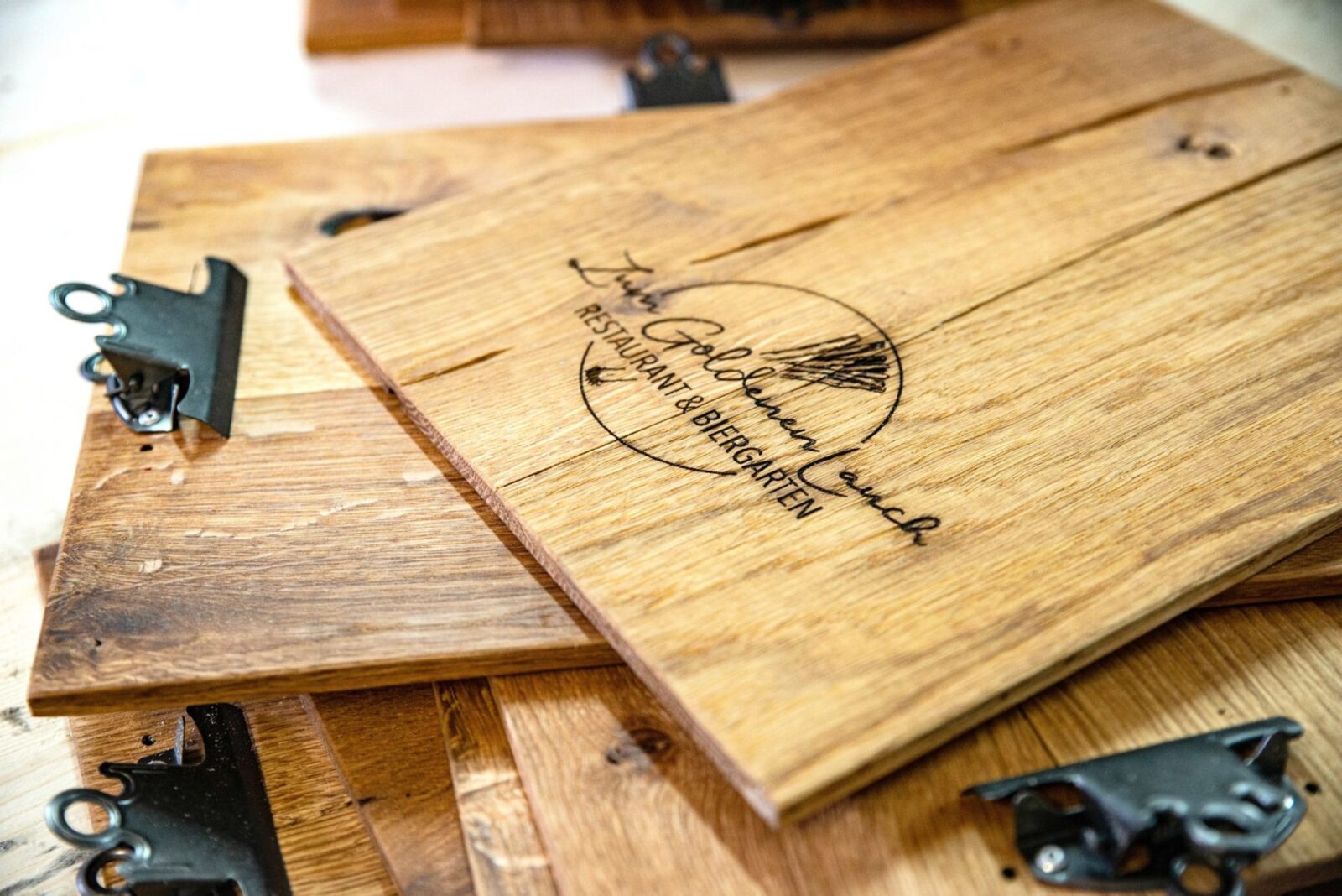 Klemmbrett Eiche mit Lasergravur