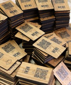 QR-Code Karten aus Holz
