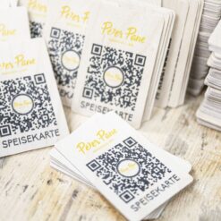 Speisekarte auf Holz - QR-Code - Karte auf Birke