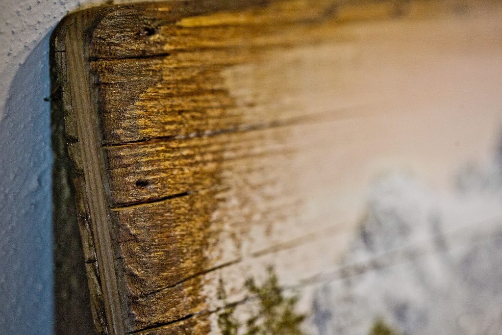 Bilderdruck auf Vintage-Holz