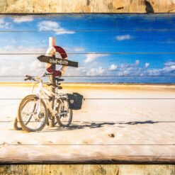 Gesamtansicht Holzlattenbild (alte Latten)