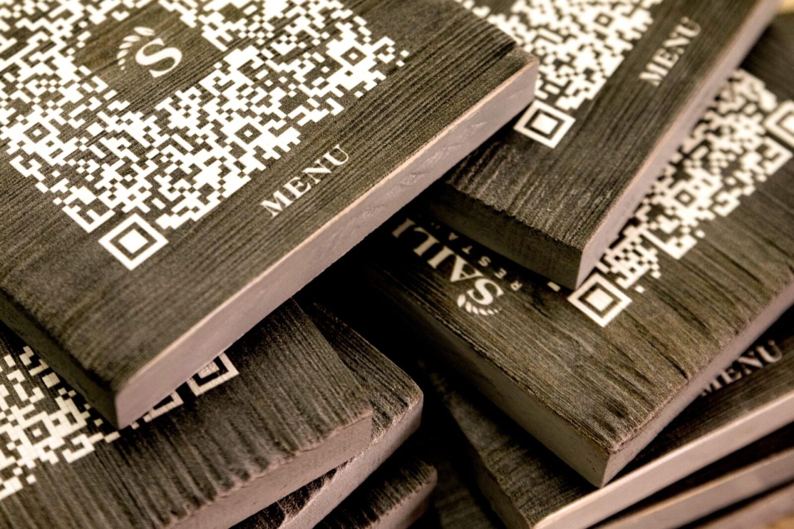 QR-Code - Karte aus Fichte