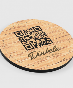Runde QR-Code Karte aus Holz