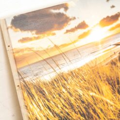 Fotodruck auf neuen Holzlatten mit flacher Kante